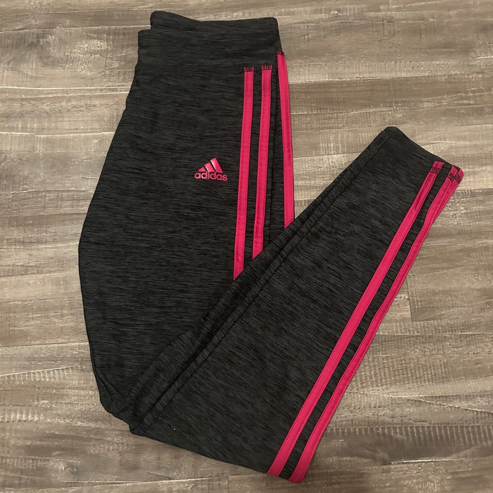 Adidas Pink Striped Leggings Size L 14
